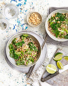 Broccoli, edamame and peanut soba noodles