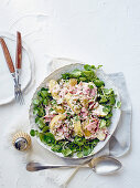 Kartoffelsalat mit Schinken und Brunnenkresse