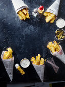 Halloumi salt and vinegar fries with tartare sauce