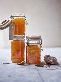 Homemade pear and vanilla jam