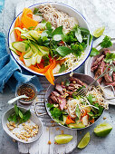 Noodle Salad with Ginger Rubbed Beef