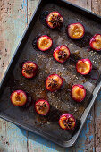 Roasted plums with brown sugar and star anise