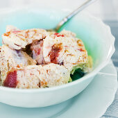 Rhubarb and cookie ice cream