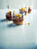 Chocolate and ginger honeycomb cheesecakes
