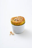 Sweet potato and spinach souffle with hazelnuts