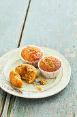 Coffee and date muffins with salted caramel topping