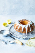 Lemon cake with sugar glaze