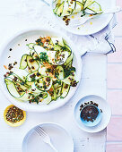 Zucchini, caper and dried seaweed salad