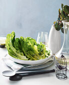 Cos lettuce with creamy herb dressing