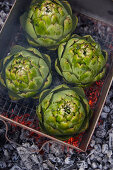 Grilled artichokes from the ember