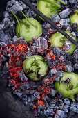Kohlrabi cooked in the embers