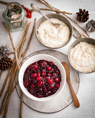 Cranberrysauce und Brotsauce zu Weihnachten