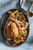 Roasted turkey with vegetables