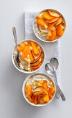 Clementine and cream cheese mousse with pears