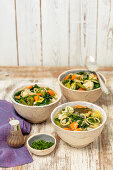 Veggies soup with pasta