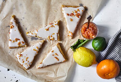 Citrus bites with sugar glace