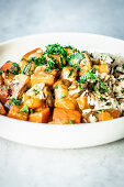 Creamy mushroom and pumpkin with wild rice