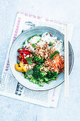Rice noodle bowl with vegetables (Asia)