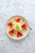 Fennel salad with grilled melon (low carb, detox, vegan)