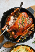 Roasted duck with thyme