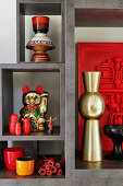 Ornaments on shelves