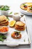 Salmon corn fritters