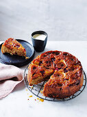 Fig and Raspberry Upside-Down Linzer Cake