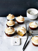 Spiced Pumpkin Cakes with Burnt Marshmallow Frosting