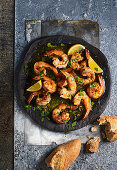 Garlic and cumin butter prawns