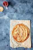 Spelt crepes with chili