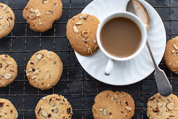 Hazelnut biscuits and coffee