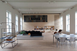 Designer furniture in loft apartment
