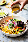 Texas Caviar Salad. A salad of black eyed peas.