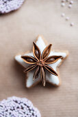 Cinnamon star biscuit with star anise