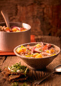 Barley stew with turnips and Mettenden (smoked pork sausages)