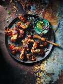 Tamarind and bacon-wrapped chicken wings