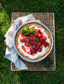 Pie mit gebackenen Erdbeeren