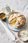 Lemon drizzle scones with lemon curd