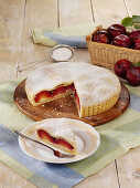 Covered plum pie