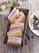Blueberry ice-cream sandwich