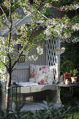 Arbour bench in spring