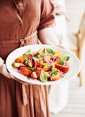 Peach and mint salad