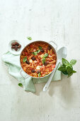 Pasta-Topf 'integrale' mit Mais, Peperoni und Schinken