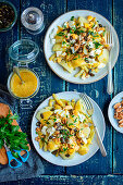 Potatoe, bean and egg salad with mustard dressing