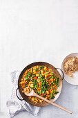 Vegan chickpea satay curry