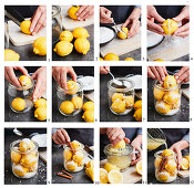 Eingelegte Salzzitronen mit Zimt zubereiten