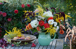 Colorful late summer bouquet from the cottage garden