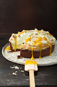 Coconut lemongrass brulee cake with vanilla meringue