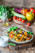 Colorful vegetable skewers