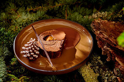 Buche De Noel (weihnachtliche Biskuitrolle, Frankreich)